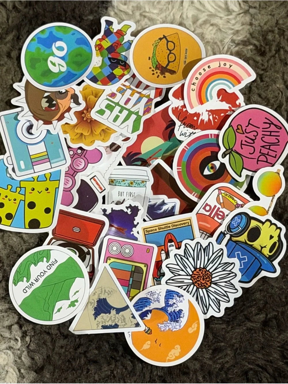 25-Pack Aesthetic Vinyl Stickers Bundle - Vibrant Waterproof Decals Lot